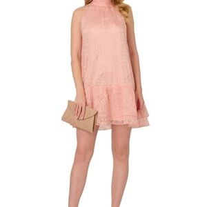 Adrianna Papell Blush Halter Mini Dress